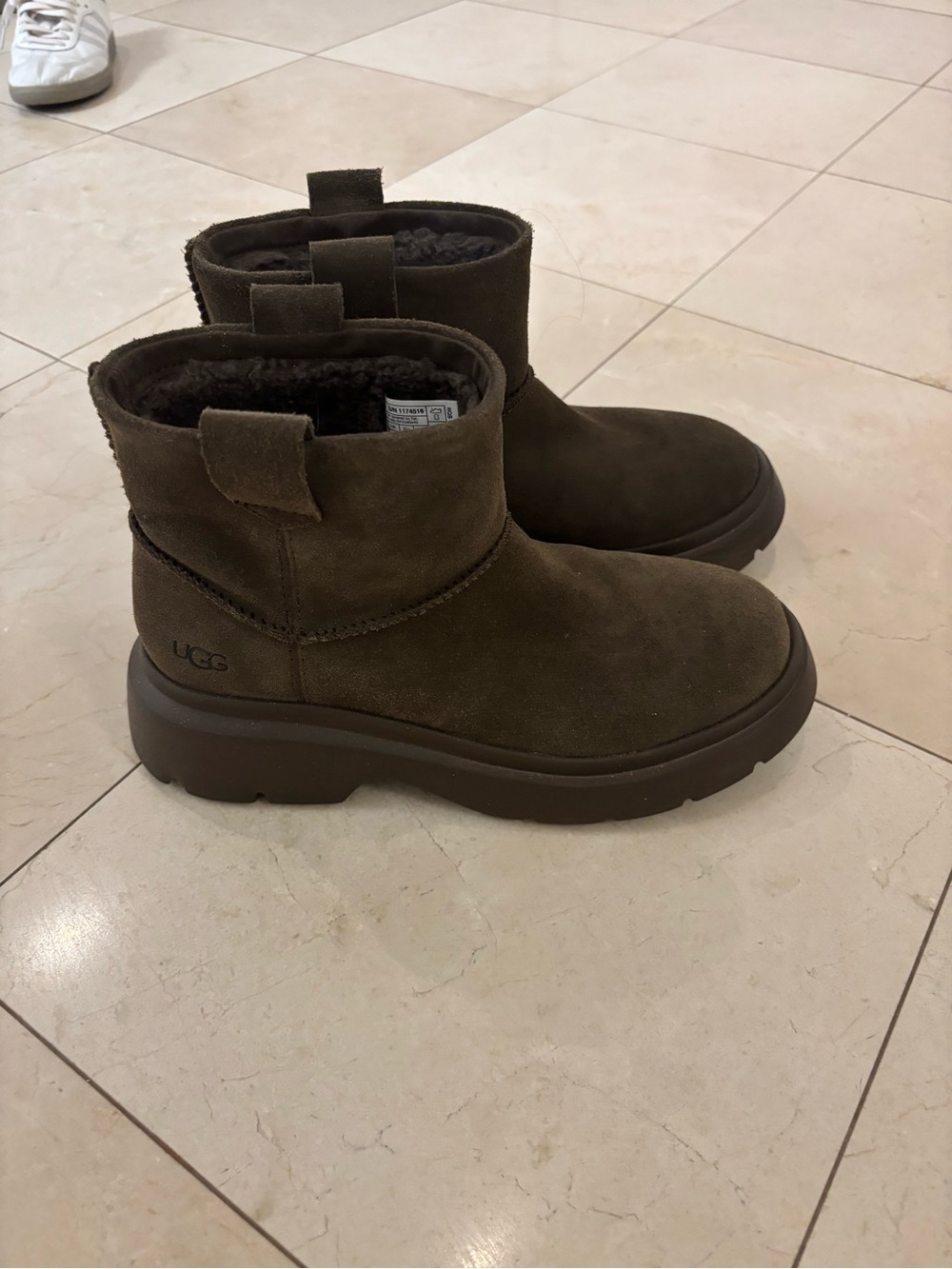 UGG Brown Suede Shearling-Lined Boots